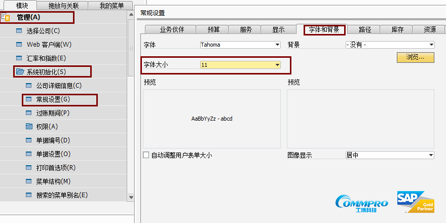 SAP B1系統字體怎么調大？